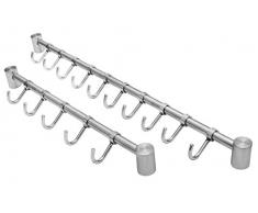 Handtuchhalter/Hakenleiste Küchenleiste aus Edelstahl von 5-10 Haken (5 Haken)