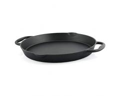 BBQ-Toro Gusseisen Grillpfanne I Gusspfanne mit Zwei Griffe und Zwei Ausgießer I Servierpfanne I Pfanne (Ø 40 cm)