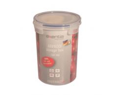 axentia Gefrier-Vorratsdose in Transparent, eckige Butterbrotdose Airproof, temperaturbeständige Brotdose mit 4 praktischen Klapplaschen, Einfrierbare Aufbewahrungsbox mikrowellengeeignet, ca. 1,6 l