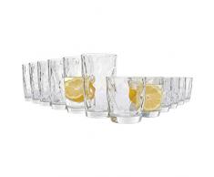 Bormioli Trinkgläser Diamant 12er Set | Füllmenge der Universalgläser 300 ml und 400 ml | Einzigartig designtes Gläser Set in Diamant-Optik | Als Saftgläser sowie Longdrinkgläser geeignet