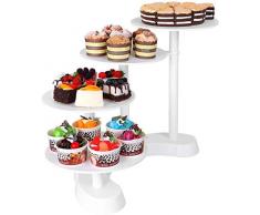 Femor Tortenständer 4 Etagere Platten Hochzeitstorte Weiß Tortenstaender 4 Etagen Kuchenständer Torten Cupcake Deko für Geburtstag, Hochzeit und Party