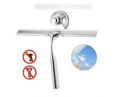 LEBEXY Duschabzieher | Glass Abzieher Dusche Fensterabzieher | Duschkabinenabzieher | Wasserschieber Dusche | Duschwandabzieher | Duschwischer mit 1 Silikon Wischlippe Dusch Ersatzlippe