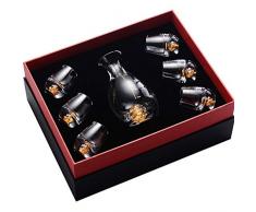 LSRRYD Verschiedene Whisky Dekantierer Set, Stemless Weißweinkaraffe （0,1 Liter / 220 ml; 2 Stück / 3 Stück / 6 Stück / 7 Stück / 12 Stück (größe : E)
