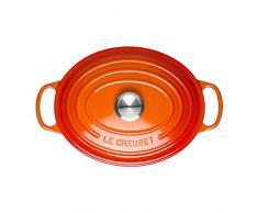 Le Creuset Signature Gusseisen-Bräter mit Deckel, Ø 33 cm, Oval, Für alle Herdarten und Induktion geeignet, Volumen: 7,5 l, Ofenrot