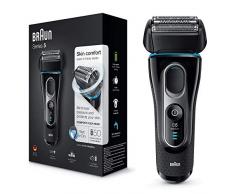 Braun Series 5 Elektrischer Rasierer, mit Präzisionstrimmer, Wet&Dry, 50 Minuten Akkulaufzeit, wiederaufladbarer und kabelloser Elektrorasierer, schwarz/blau/chrom