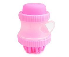 GLEYDY Haustiere Bad Massagebürste,Multifunktionsmassagebürste Weiche Gummi Silikon Hund Katze Reiben Bürste Durable Pet Massagebürst e Universal Pet Supplies,Rosa