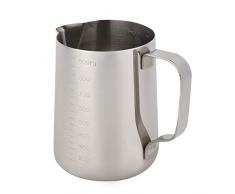 Kaffeekrug, Edelstahl Robuster und langlebiger Messbecher Kaffeekanne Milchschaumtopf Espresso Latte Krug(10 * 9 * 12.5cm)