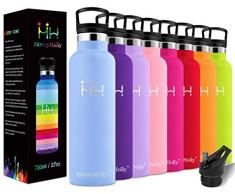 HoneyHolly Vakuum Isolierte Edelstahl Trinkflasche 350ml,BPA Frei Wasserflasche Auslaufsicher Thermosflasche,Thermoskanne kohlensäure geeignet für Kinder,Kleiner,Schule,Sport,Fahrrad