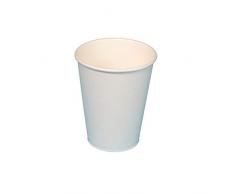 Pro DP 1000 Coffee to go Becher Kaffeebecher Pappbecher Heißgetränkebecher weiß unbedruckt PE beschichtet Verschiedene Größen zur Auswahl (8oz 200ml Ø80mm)