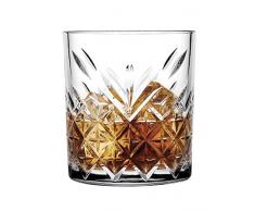 Pasabahce 52790 Whisky Glas Tumbler Timeless im Kristall-Design, Höhe 9,6 cm, 345 ml, 6 Stück, Retro-Design