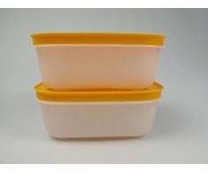 TUPPERWARE Gefrier-Behälter 450 ml weiß-orange Eis-Kristall (2) Eiskristall 15476