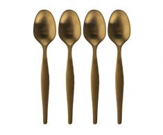 La Cafetière Edited Gebürstetes Gold 4er-Set Espresso-Löffel aus Edelstahl, 15 cm (6 Zoll)