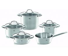 Fissler vancouver / Edelstahl-Topfset, 5-teilig, Töpfe mit Glas-Deckel (3 Kochtöpfe, 1 Bratentopf, 1 Sauteuse), alle Herdarten inkl. Induktion