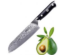 Kitchen Emperor Damastmesser Santoku, Kochmesser Santokumesser, 67 Schichten Damastmesser mit G10 Griff