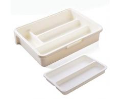 George zhang Essstäbchen Schublade Organizer Separator Kabinett Küchengabel Plastiklöffel Aufbewahrungsbox Besteck Segmentation,Weiß
