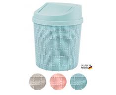 goodspot® Tischmülleimer (türkis) mit Schwingdeckel 1,5l Tischabfalleimer Schreibtisch kompaktes Design Kosmetikeimer Mini Mülleimer Bad für den Waschtisch