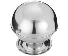 Relaxdays Zuckerdose SWEETY aus Edelstahl 14 x 13 x 13 cm HxBxT, Zuckerkugel mit Rolldeckel, runde Bonbon-Dose, silber