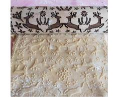  Präge Nudelholz Blumenmuster Gravur Druck Nudelholz für hausgemachte oder Weihnachtsplätzchen