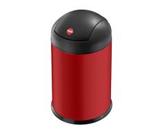 Hailo Sienna Swing S, Mülleimer aus Stahlblech, 4 Liter, breiter Schwingdeckel, Müllbeutel-Klemmung, großer Öffnungswinkel, made in Germany, 0704-759