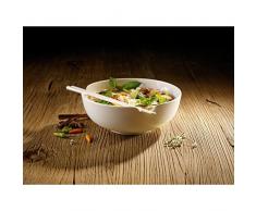 Villeroy & Boch Soup Passion Asia Schale/Praktische Suppenschüssel mit Stäbchen-Ablage/Spülmaschinenfest/Für 1 Person/Ø 20,5cm