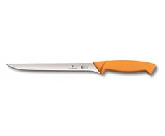 Victorinox Küchenmesser Swibo Fischmesser Normaler Schliff flex-schmal gelb 20 cm Klingenlänge, 5.8449