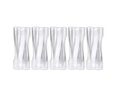 Schramm® 50 Stück Einweg Sektgläser Sektglas Champagner Glas Sektflöten Sektkelch Stielglas Champagner Gläser Einwegsektglas Einwegsektgläser Fassungsvermögen 100ml Einweg Plastik Kunststoff