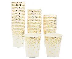 Sparkle & Bash Party Pappbecher mit Goldfolie Konfetti - 50 Stück - 9oz