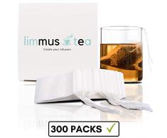 Limmus Tea Teefilter | Teebeutel für Tee, Kräutertee, Aufguss, Pflanzen und Gewürze | Biologisch abbaubar