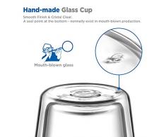 ecooe Doppelwandige Latte Macchiato Glaser Set Kaffeeglas mit Henkel 2-teiliges 450ml (Volle Kapazität) 9.5 * 14cm