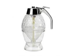 Mooyod Honig Spender Krug Glas Kristall Honig Spender Transparent Honig Vorratsbehälter Flasche