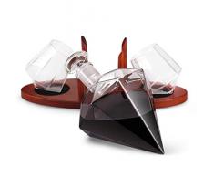 JUZEN Whiskey-Flasche Weinglas-Set Diamant-Design Weinflasche Kreative Dekanterflasche Geeignet Für Whisky Wein Und Cocktails