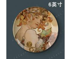 shovv Dekorative Teller Wandbehang Teller 8-Zoll-Platte Dekorative Platte Hängen Platte Set Keramikplatte Dekorative Platte Wand Fototablett