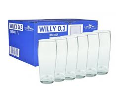 Van Well 6er Set Bierglas Willibecher 0,3L mit Eichstrich