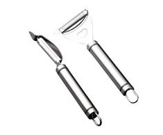 UPKOCH 2pcs Kartoffelschäler Handwirbel Gemüseschäler Edelstahl ergonomische Küche Obst Schälwerkzeug
