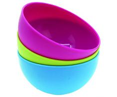 24 tlg. 36tlg. oder 12tlg. Set Teller und-oder Becher aus Kunststoff in drei fröhlichen Sommerfarben - Kunststoffteller Plastikteller Kunststoffbecher Plastikbecher Partybecher Partyteller Partygeschirr Mehrweg (12 x Schüssel)