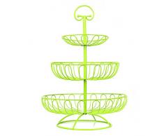 Apark Obst Etagere - 40 cm Obstkorb für mehr Platz auf der Arbeitsplatte - Obstschale Metall als dekorativer Hingucker in Ihrer Landhaus-Küche, 3 Ablagekörbe, 30 cm, 24 cm, 16cm