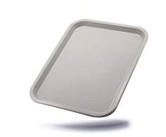 Kerafactum praktisches Servier Tablett Serviertablett Gläsertablett abräumen Gastrotablett rutschhemmend 45,5 x 35,5 cm stapelbar Farbe lichtgrau Gastronomie Kantine