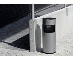 Durable Papierkörbe,Papierwannen und Zubehöre Standascher mit Flammenlöschkopf Safe rund, Metall, 17 L, Silber, Ascher
