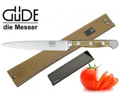 Güde Alpha Olive Messer Kochmesser Santoku Brotmesser Schälmesser Schinkenmesser Chai Dao ohne/mit Gravur + Prymo Farbe 1) Messer OHNE Gravur, Größe Zubereitungsmesser 16cm