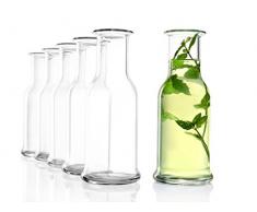 Stölzle Oberglas Purity Karaffe 1,0l, 1.000ml, Wasserkaraffe, Schräghalskaraffe, Saftkrug, Moderne Optik, 6 Stück, spülmaschinenfest, hochwertige Qualität