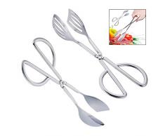 iwobi 2 Stück Edelstahl Küche Kochen Zangen Gebäckzange Salatzange Mehrzweckzange