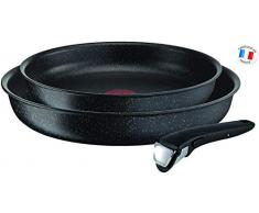 Tefal L67193 Ingenio Authentic Pfannen-Set, 24cm, 28 cm, Aluminium, schwarz