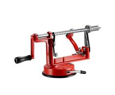 qobobo 3 in 1 - Apfelschäler & Entkerner - Apfelschäler Apfelentkerner Apfelschneider Apfelschälmaschine Apfel Rot