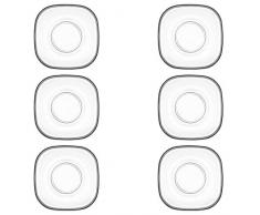 LAV 6tlg. Unterteller-Set aus hochwertigem Glas Untertasse Cay TabagiSerie ZEN (ZEN277)