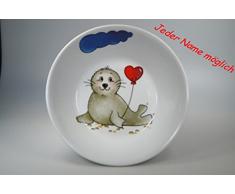Kinderschale Seehund mit Herzluftballon