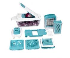 Navaris Gemüseschneider 18teiliger Zerkleinerer - Gemüse Schneider Würfel Hobel - Gemüsehobel Set mit Edelstahl Klingen - Küche Allesschneider