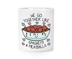 Wir Go Together wie Spaghetti & Meatballs Make-Up Pinsel Bleistift Topf