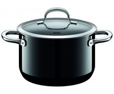 Silit Passion Black Koch/- Fleischtopf, hoch, 20cm, Glasdeckel, 3,7l, Silargan Funktionskeramik, Topf Induktion, schwarz