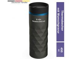 Uakeii Personalisierter Edelstahl Thermobecher 450ml Diamond 100% Auslaufsicher - ZUM SELBST GESTALTEN - Isolierbecher Kaffeebecher to Go mit Namen Autobecher Travel Mug mit Wunschgravur