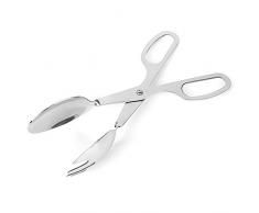 Hacoly Salat Löffel Grillzange Süßigkeit Clip Gabel Edelstahl Küchenutensilien Zucker Salatzange Eiszange Küchenzange Scherenform Back Zange Tools - Silber